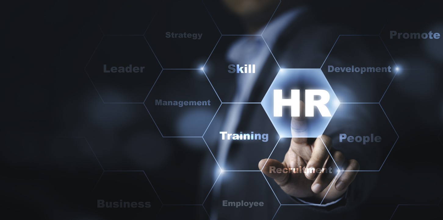 HR infographic with hand